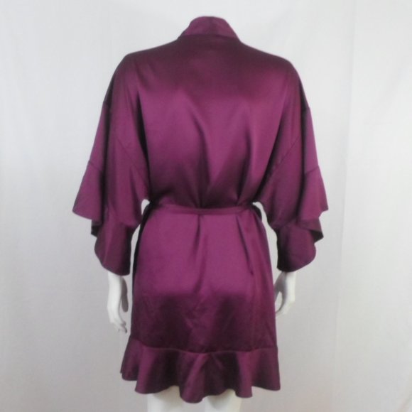 Victoria's Secret M/L Purple Satin Flounce Robe - Picture 4 of 5